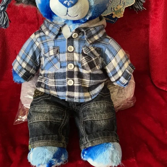 New Build-A-Bear. Blue with white ❄️ Jeans/Shirt/Hat - Picture 2 of 6